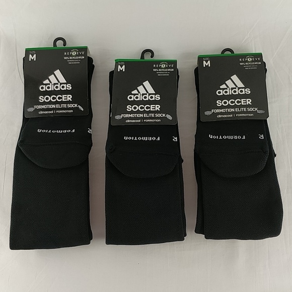 adidas Other - 3 Adidas Soccer Formation Elite Socks Black Size M